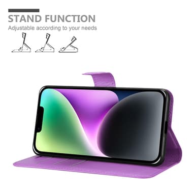 iPhone 14 Suojakuori Lompakkokotelo (Violetti)