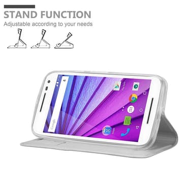 Motorola MOTO G3 Suojakuori Lompakkokotelo (Hopea)