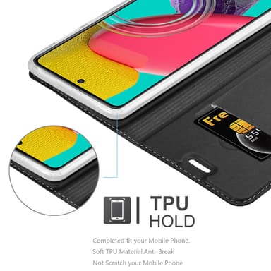 Samsung Galaxy M53 5G Suojakuori Lompakkokotelo (Musta)