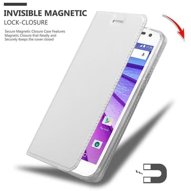 Motorola MOTO G3 Suojakuori Lompakkokotelo (Hopea)