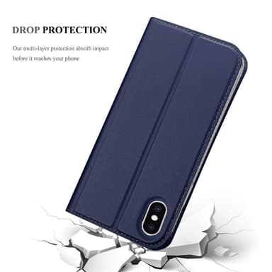 iPhone XS MAX Suojakuori Lompakkokotelo (Sininen)