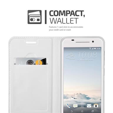 HTC ONE A9 Suojakuori Lompakkokotelo (Hopea)