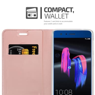 Honor 9 Suojakuori Lompakkokotelo (Vaaleanpunainen)