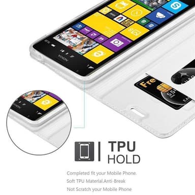 Nokia Lumia 1520 Suojakuori Lompakkokotelo (Hopea)