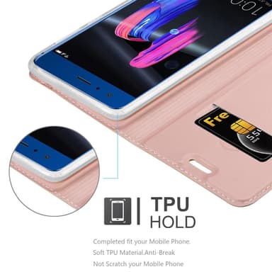 Honor 9 Suojakuori Lompakkokotelo (Vaaleanpunainen)