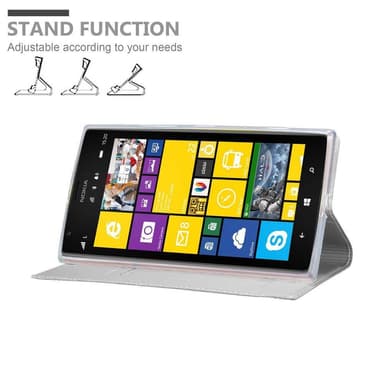 Nokia Lumia 1520 Suojakuori Lompakkokotelo (Hopea)