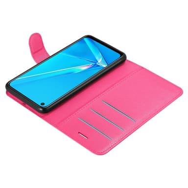 Oppo A92 Suojakuori Lompakkokotelo (Vaaleanpunainen)