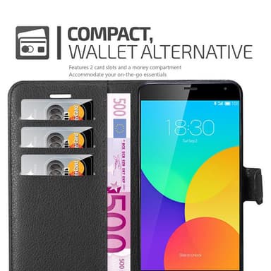 MEIZU MX4 Suojakuori Lompakkokotelo (Musta)