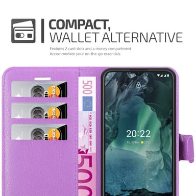 Nokia G11 / G21 Suojakuori Lompakkokotelo (Violetti)