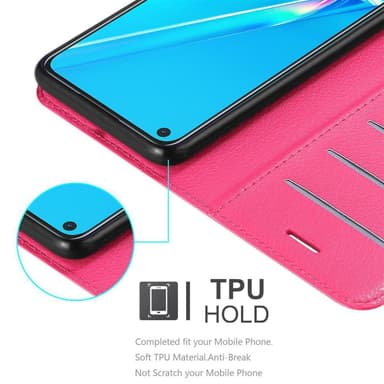 Oppo A92 Suojakuori Lompakkokotelo (Vaaleanpunainen)