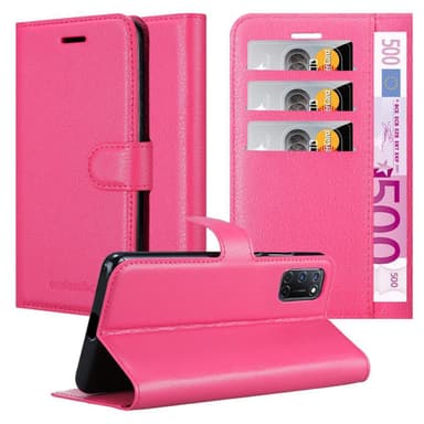 Oppo A92 Suojakuori Lompakkokotelo (Vaaleanpunainen)