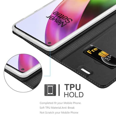OnePlus 8 Suojakuori Lompakkokotelo (Musta)
