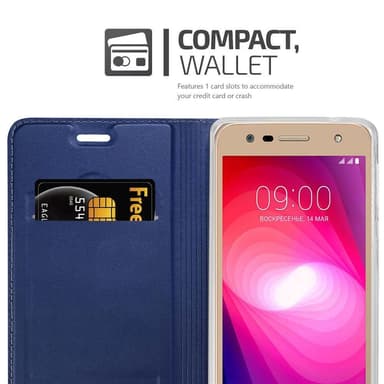 LG X POWER 2 Suojakuori Lompakkokotelo (Sininen)