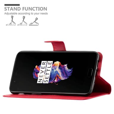 OnePlus 5 Suojakuori Lompakkokotelo (Punainen)