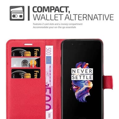 OnePlus 5 Suojakuori Lompakkokotelo (Punainen)