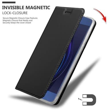 Honor 8 / 8 PREMIUM Suojakuori Lompakkokotelo (Musta)