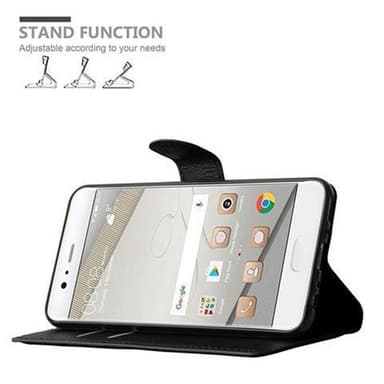 Huawei P10 PLUS Suojakuori Lompakkokotelo (Musta)