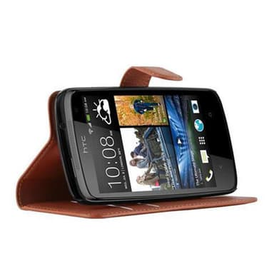 HTC Desire 500 Suojakuori Lompakkokotelo (Ruskea)