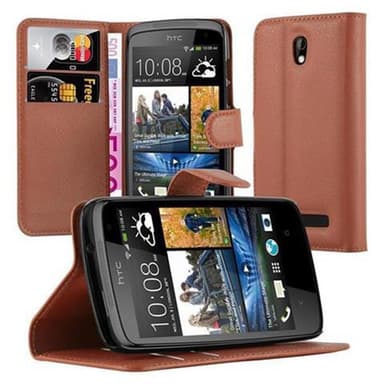 HTC Desire 500 Suojakuori Lompakkokotelo (Ruskea)