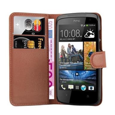 HTC Desire 500 Suojakuori Lompakkokotelo (Ruskea)