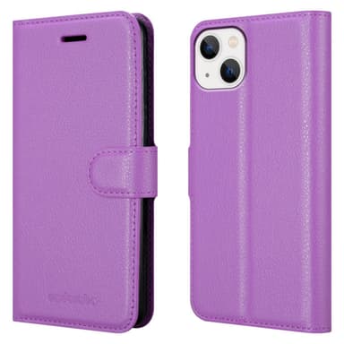 iPhone 14 Suojakuori Lompakkokotelo (Violetti)