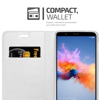 Honor 7X Suojakuori Lompakkokotelo (Hopea)