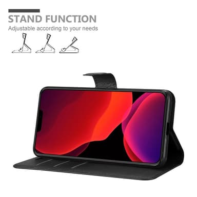 iPhone 12 / 12 PRO Suojakuori Lompakkokotelo (Musta)