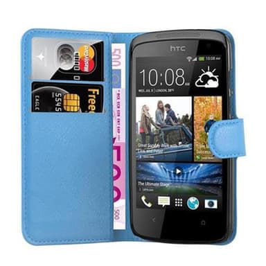 HTC Desire 500 Suojakuori Lompakkokotelo (Sininen)