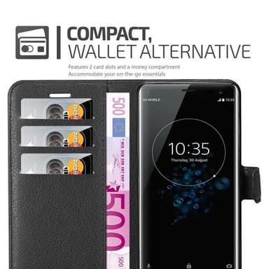 Sony Xperia XZ3 Suojakuori Lompakkokotelo (Musta)