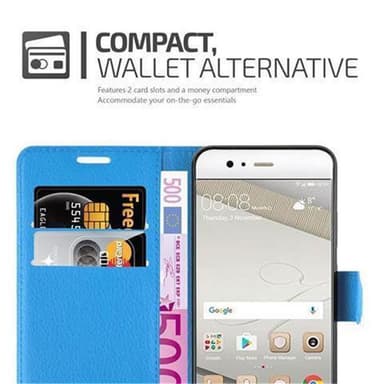 Huawei P10 Suojakuori Lompakkokotelo (Sininen)
