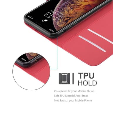 iPhone XS MAX Suojakuori Lompakkokotelo (Punainen)