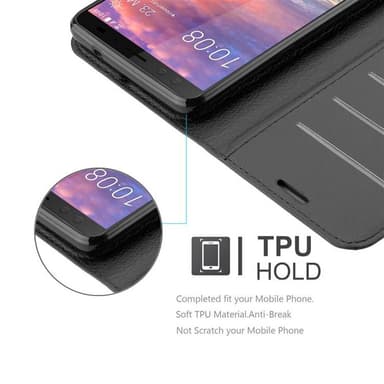 HTC U12 PLUS Suojakuori Lompakkokotelo (Musta)