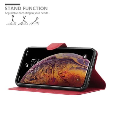iPhone XS MAX Suojakuori Lompakkokotelo (Punainen)