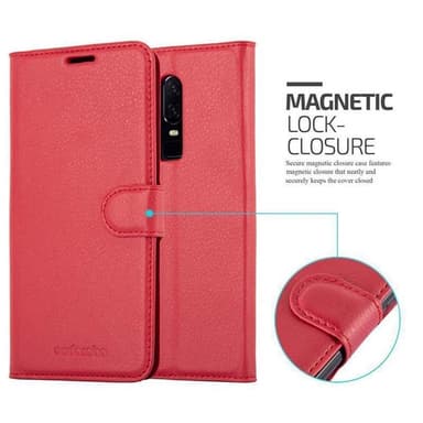OnePlus 6 Suojakuori Lompakkokotelo (Punainen)