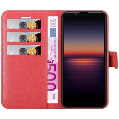 Sony Xperia 1 II Suojakuori Lompakkokotelo (Punainen)