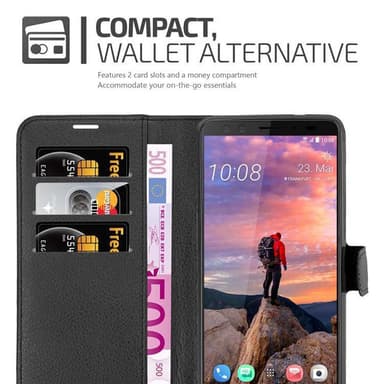 HTC U12 PLUS Suojakuori Lompakkokotelo (Musta)