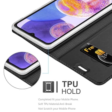 Samsung Galaxy A23 4G Suojakuori Lompakkokotelo (Musta)