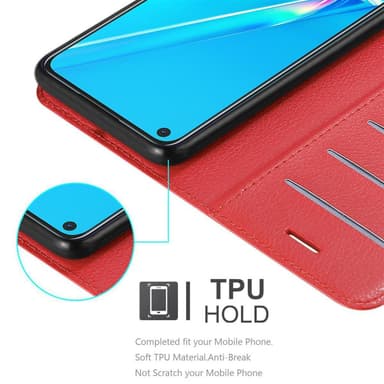 Oppo A92 Suojakuori Lompakkokotelo (Punainen)
