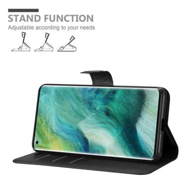 Oppo FIND X2 PRO Suojakuori Lompakkokotelo (Musta)