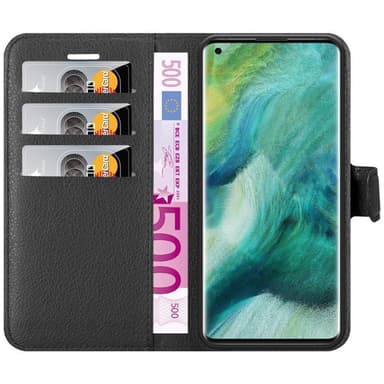 Oppo FIND X2 PRO Suojakuori Lompakkokotelo (Musta)