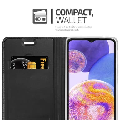 Samsung Galaxy A23 4G Suojakuori Lompakkokotelo (Musta)