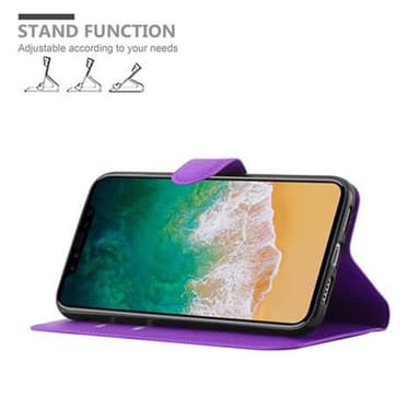 iPhone X / XS Suojakuori Lompakkokotelo (Violetti)