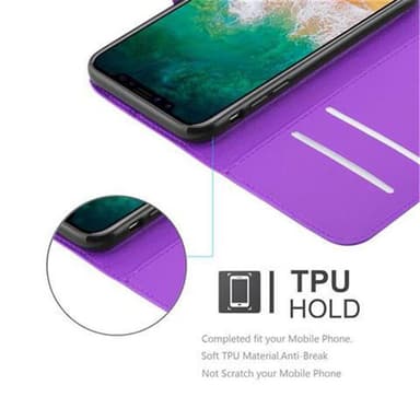iPhone X / XS Suojakuori Lompakkokotelo (Violetti)
