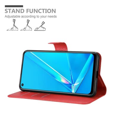 Oppo A92 Suojakuori Lompakkokotelo (Punainen)