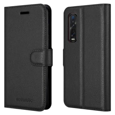 Oppo FIND X2 PRO Suojakuori Lompakkokotelo (Musta)
