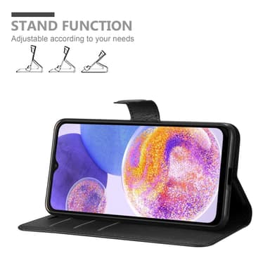 Samsung Galaxy A23 4G Suojakuori Lompakkokotelo (Musta)