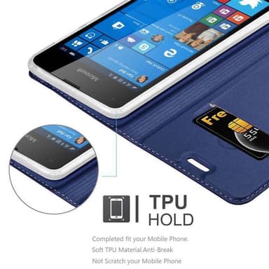 Nokia Lumia 550 Suojakuori Lompakkokotelo (Sininen)