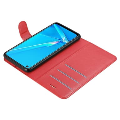 Oppo A92 Suojakuori Lompakkokotelo (Punainen)