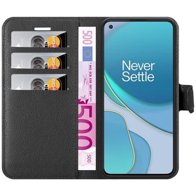 OnePlus 8T Suojakuori Lompakkokotelo (Musta)