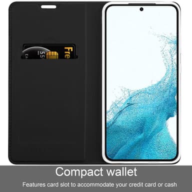 Samsung Galaxy S22 Suojakuori Lompakkokotelo (Musta)